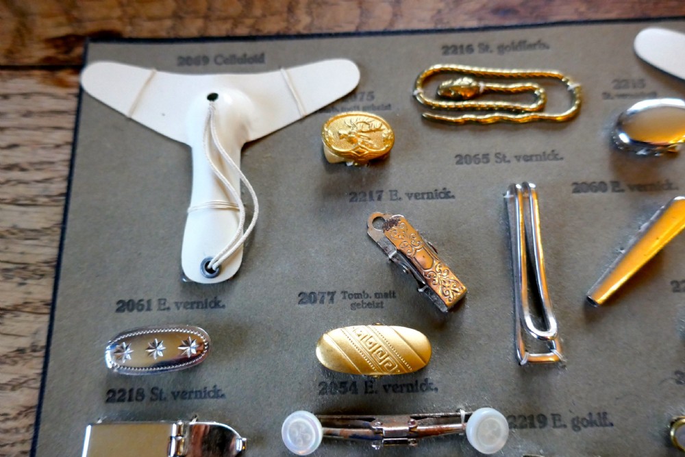 Sample Cards of Salesman’s Shirt Accessories for Gentlemans Outfitter View V