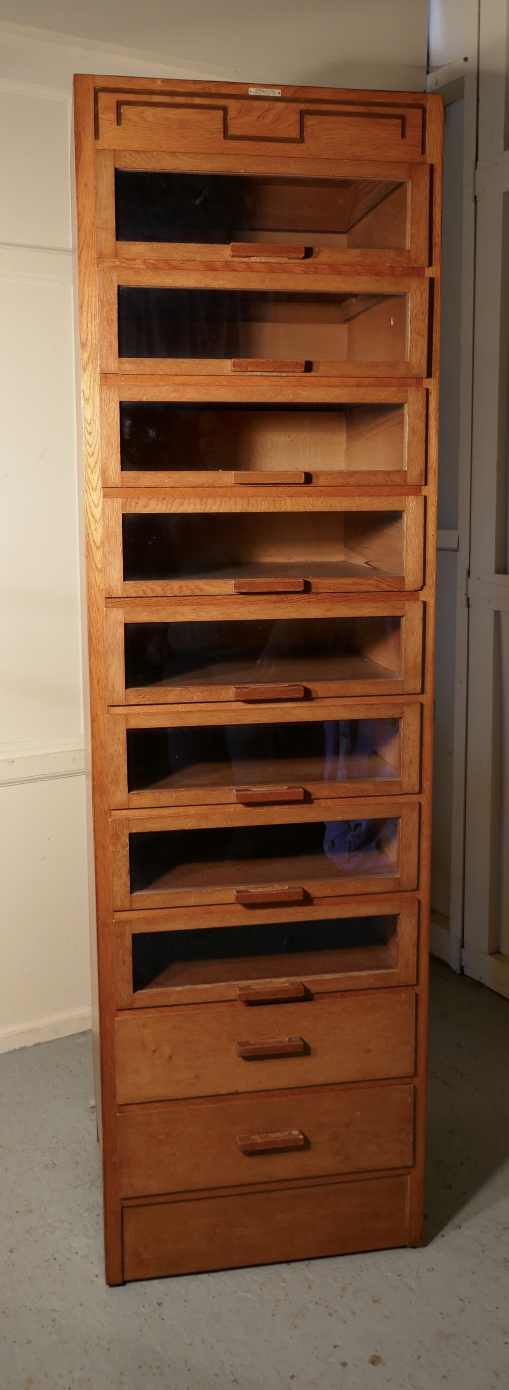 Vintage Art Deco Tall Haberdashery Cabinet, Shop Fitting