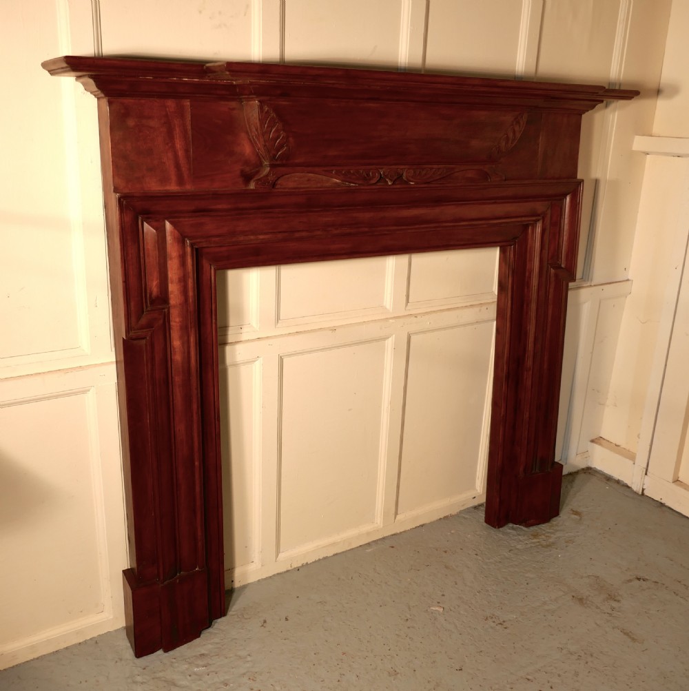 Large Art Deco Mahogany Fireplace View III