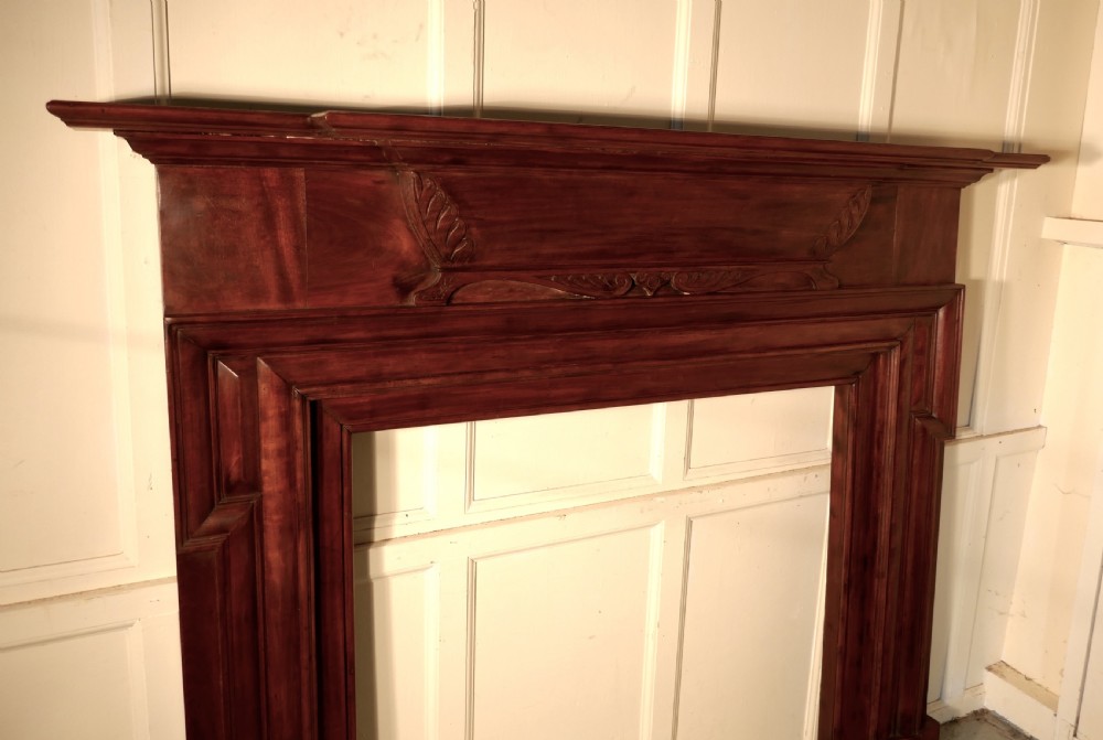 Large Art Deco Mahogany Fireplace View IV