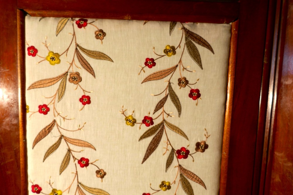 Victorian 3 Fold Mahogany Dressing Screen with Upholstered Panels View VIII