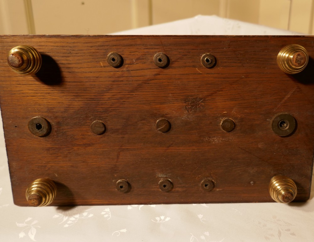 Elegant Victorian Brass and Oak Magazine Rack View VII
