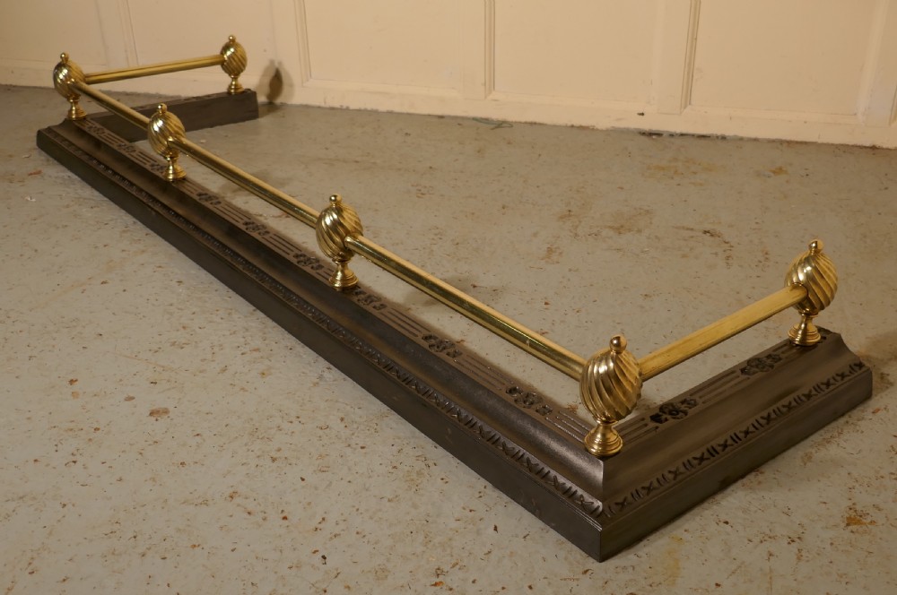 Large Victorian Brass and Polished Steel Fender  View VII