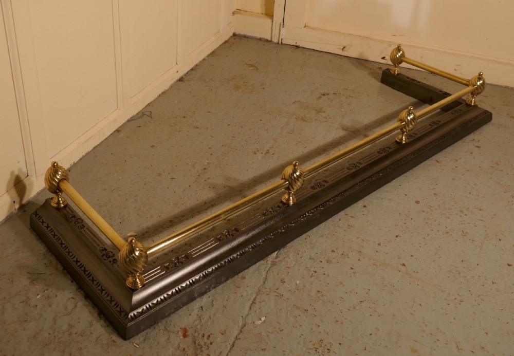 Large Victorian Brass and Polished Steel Fender  View VIII