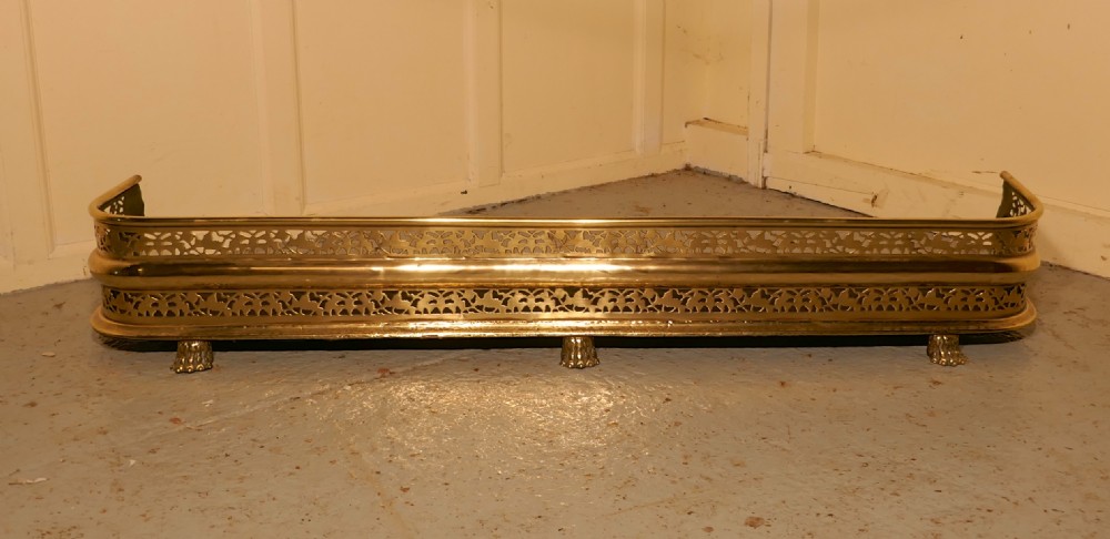 Fine Quality Victorian Pierced Brass Fender View IX