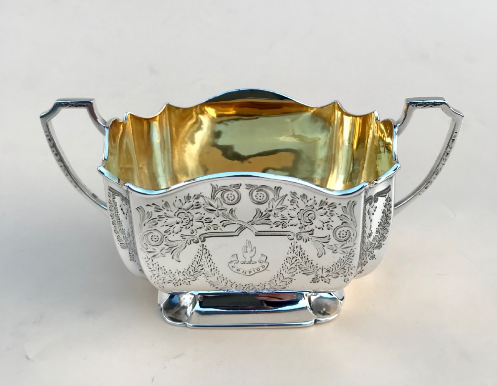 Victorian Silver Batchelor’s Sugar Bowl By Atkin Brothers of Sheffield 1895