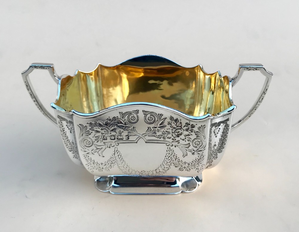 Victorian Silver Batchelor’s Sugar Bowl By Atkin Brothers of Sheffield 1895 View IV