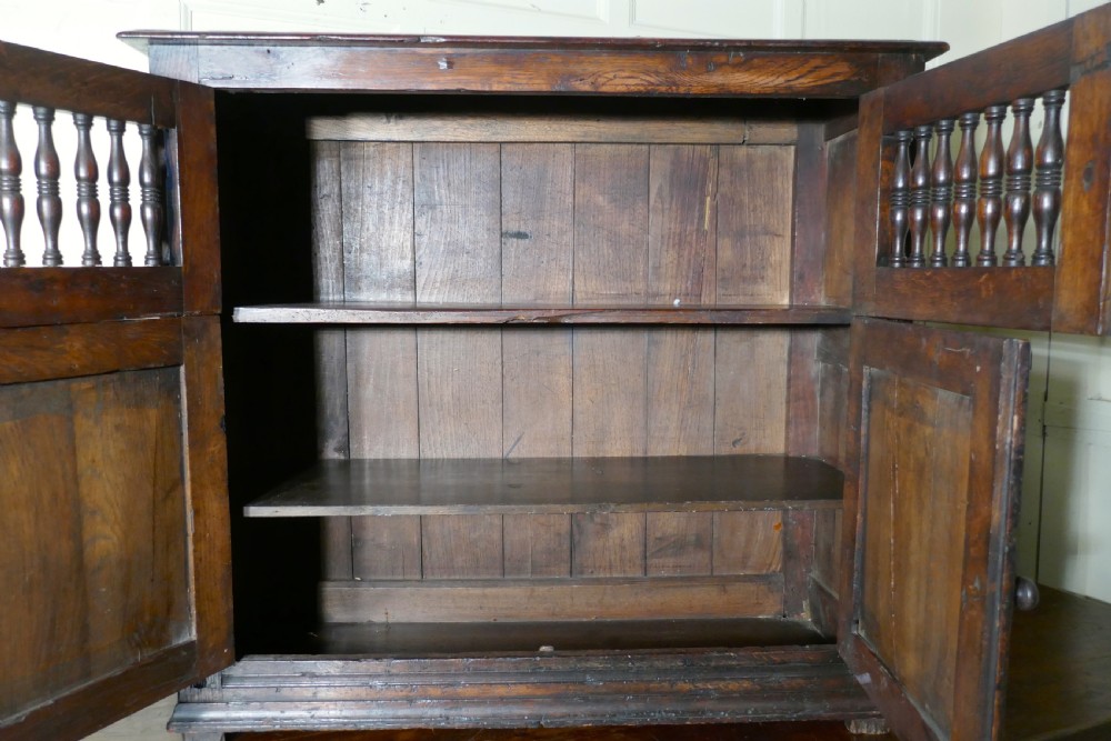  18th Century Antique Inlaid Elm Food Cupboard, Bread Hutch View VIII