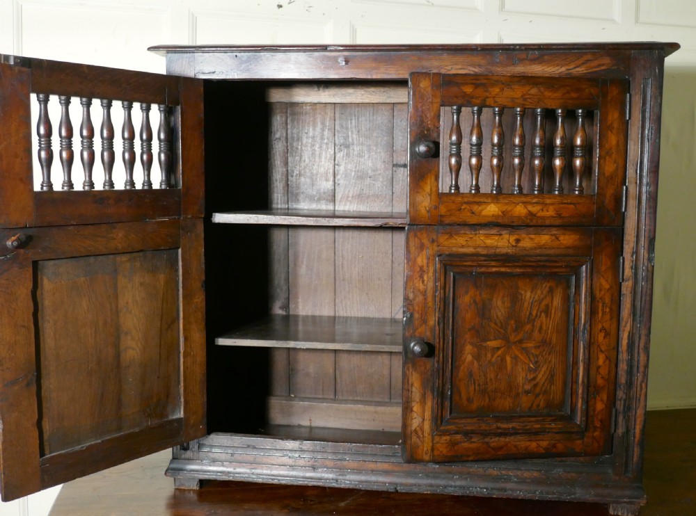  18th Century Antique Inlaid Elm Food Cupboard, Bread Hutch View IX
