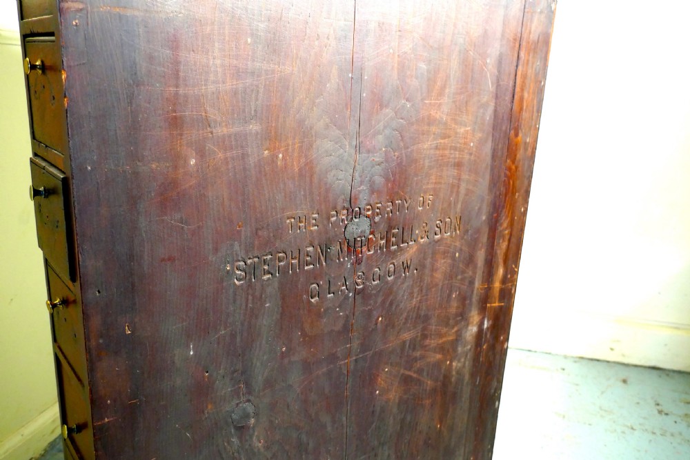 19th Century 9 Drawer Cigarette Cabinet, by Stephen Mitchell and Sons of Glasgow View II