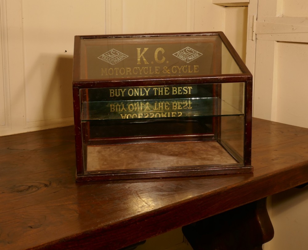 A Very Rare Kansas City, Motorcycle and Cycle Accessories Display Cabinet