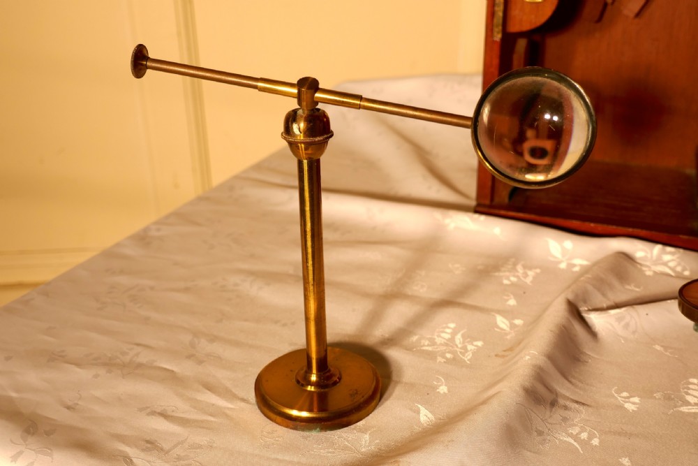 A Victorian Monocular Microscope in a Mahogany Case View V