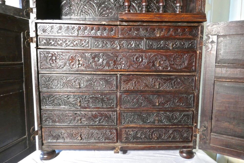 17th Century Antique Housekeepers Oak Food Cupboard, Bread Hutch View VIII