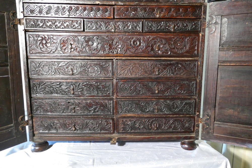 17th Century Antique Housekeepers Oak Food Cupboard, Bread Hutch View IX