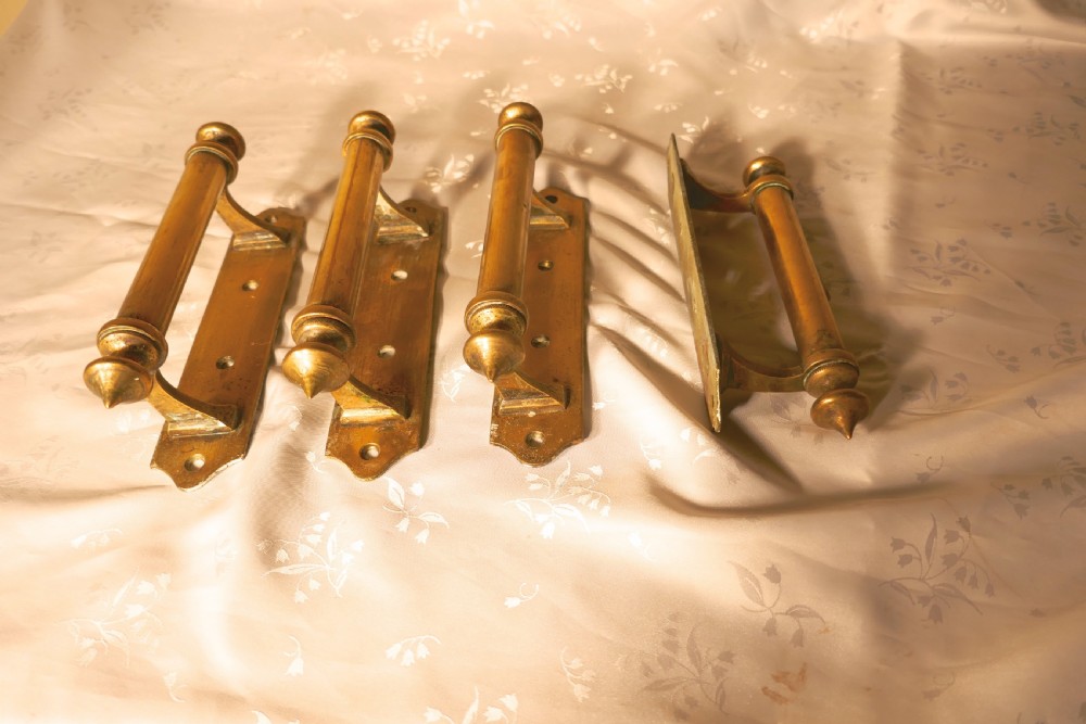 2 Pairs of Fine Arts and Crafts Brass Door Handles View V