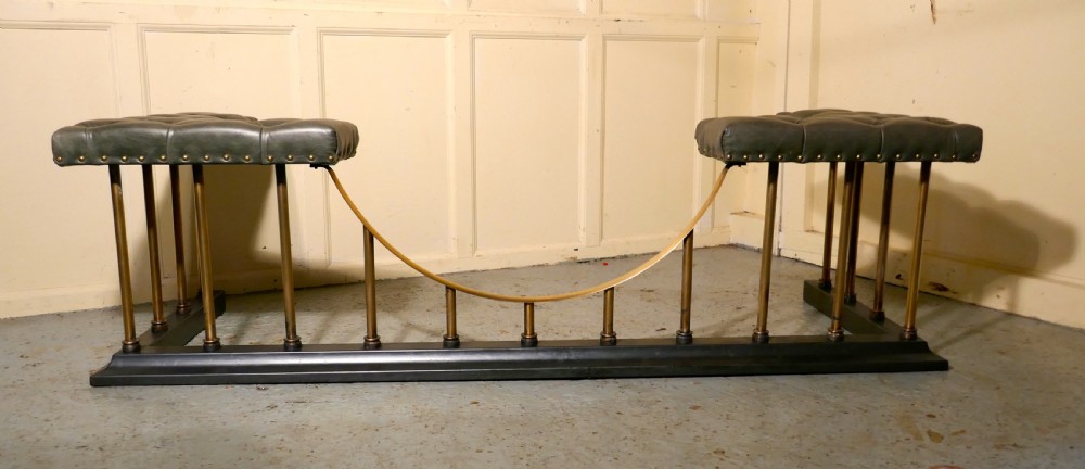 Large Brass and Iron Club Fender, with Leather Seats View IV