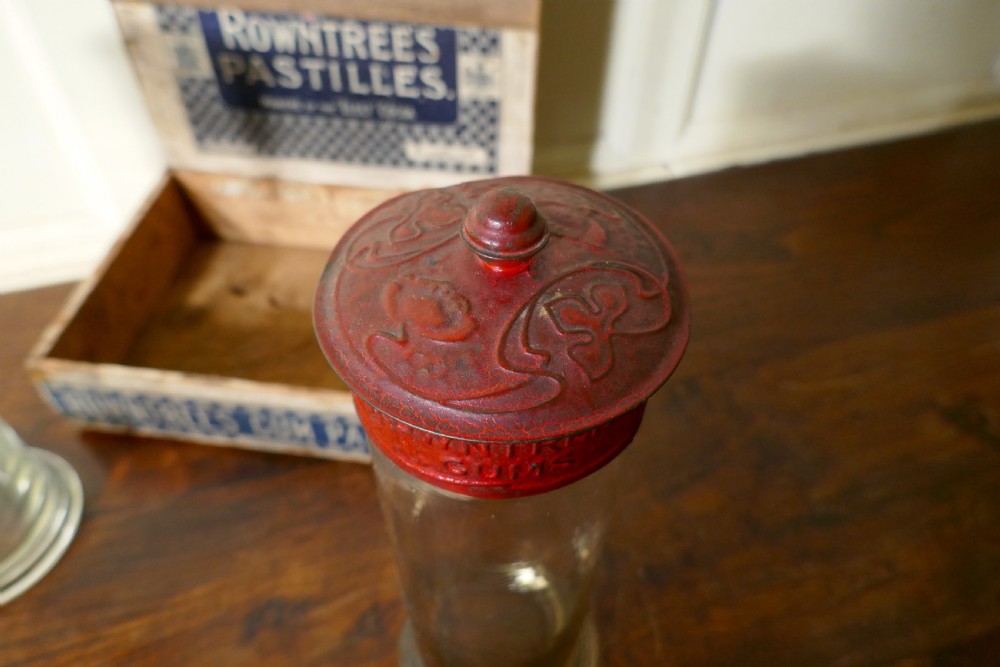 A pair of 19th Century Rountree’s Sweet Gums Jars with Carton View IV
