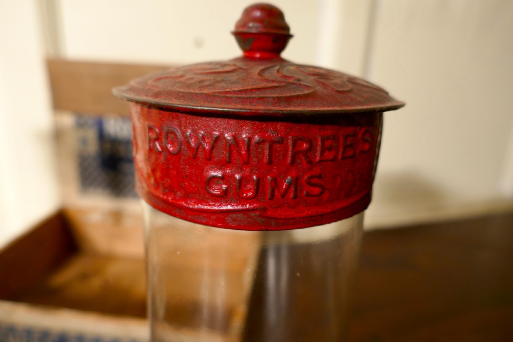 A pair of 19th Century Rountree’s Sweet Gums Jars with Carton View V