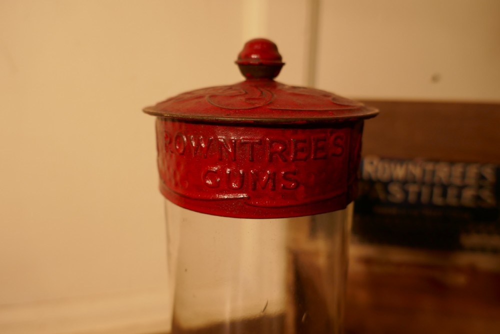 A pair of 19th Century Rountree’s Sweet Gums Jars with Carton View VI