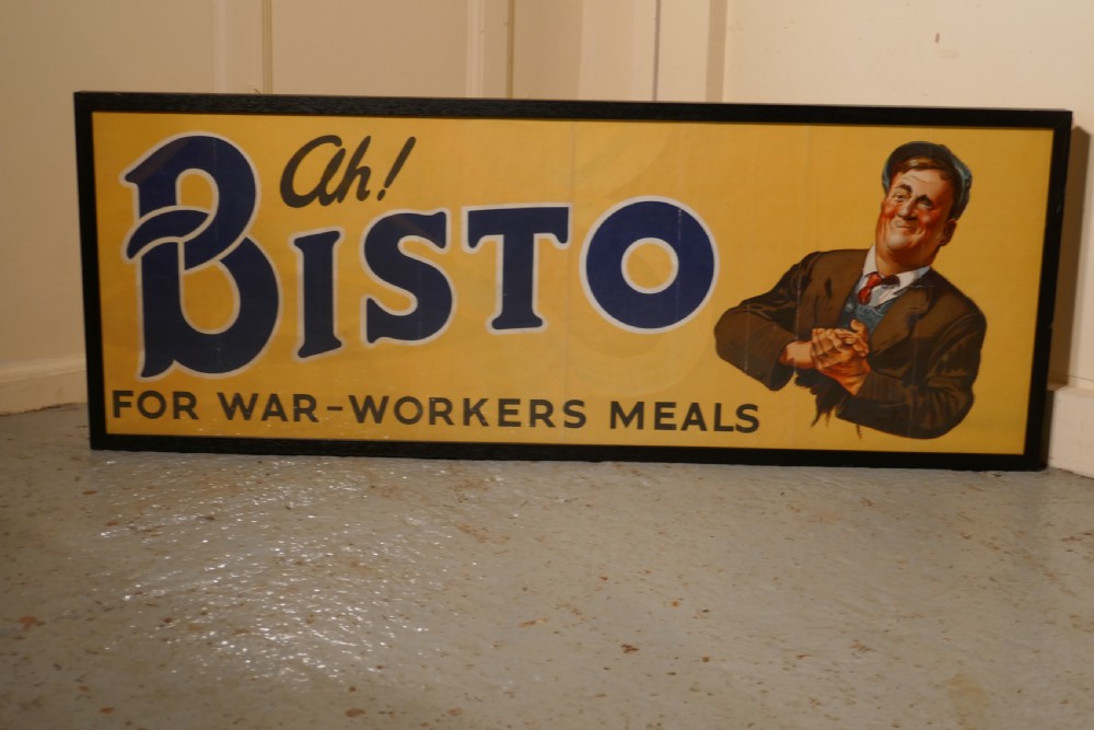Framed Bisto Advertising Sign, Ah Bisto for War-Workers Meals Advertising Sign View II