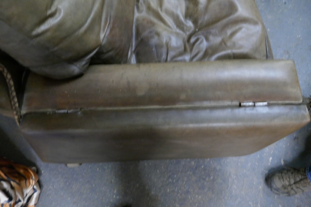 Large Leather Knole Arm Chair,  View XVII