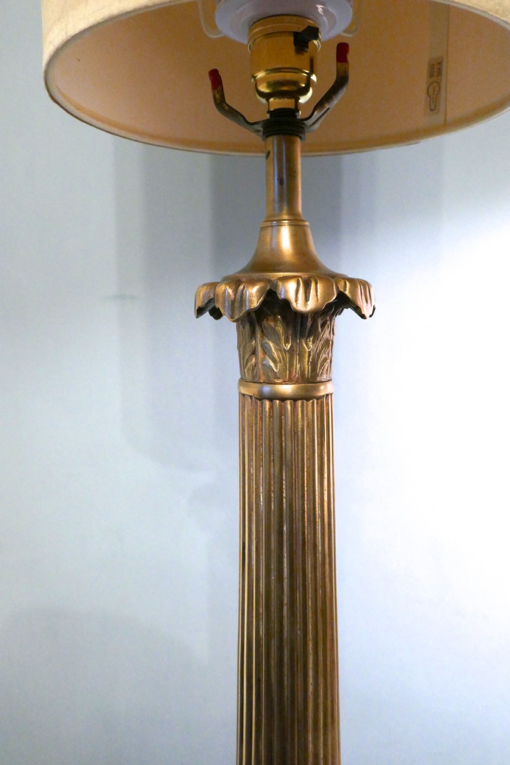 Tall Brass Corinthian Column Table Lamp View VI