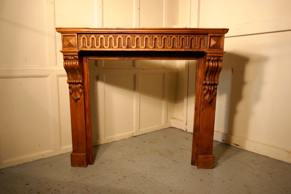 French Stripped Pine Fireplace