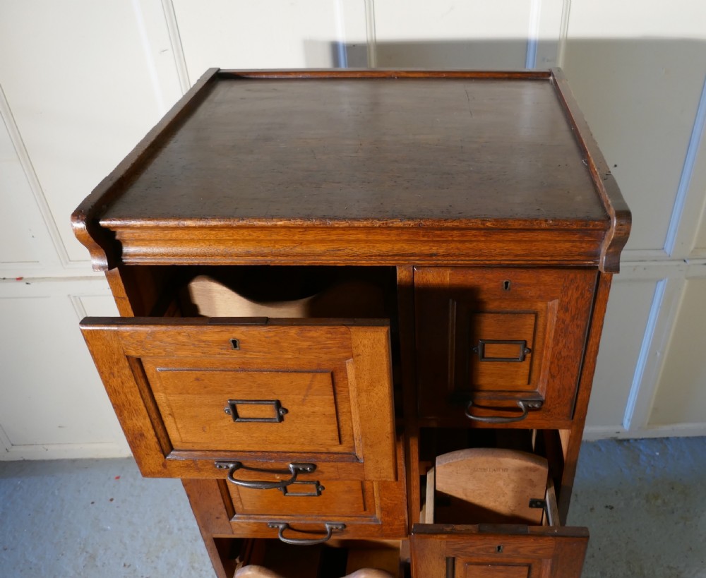 An Edwardian Argyle 8 Drawer Filing Cabinet, Made in Golden Oak View VII