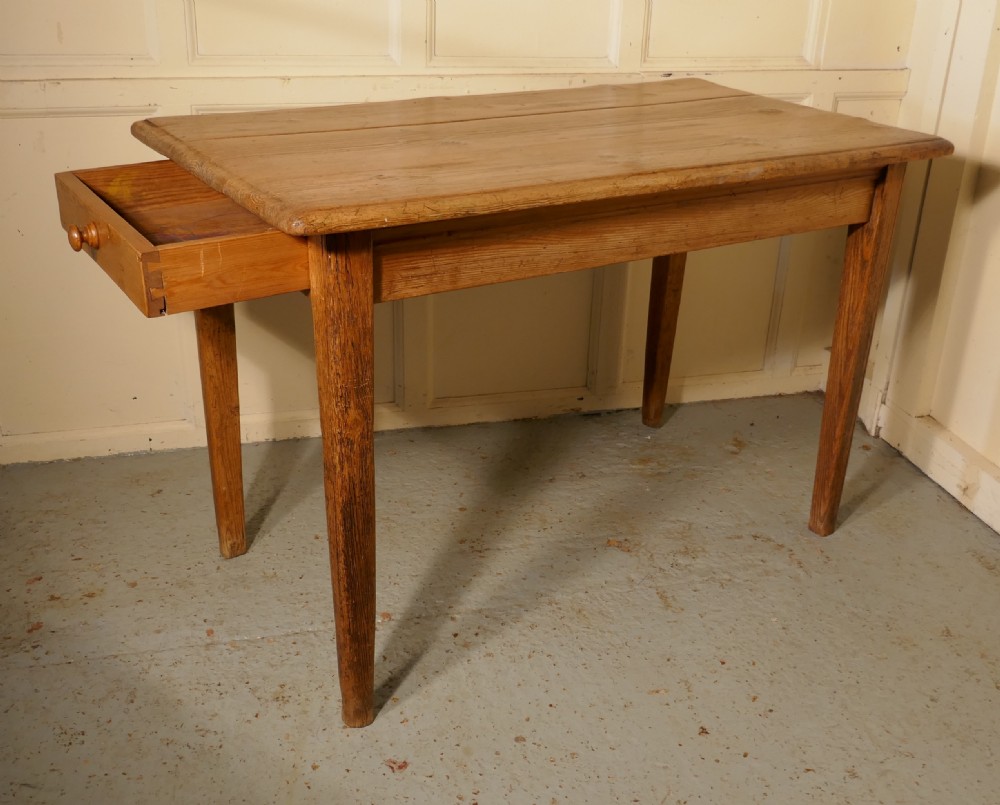 Victorian Planked Top Farmhouse Kitchen Pine Table View VI