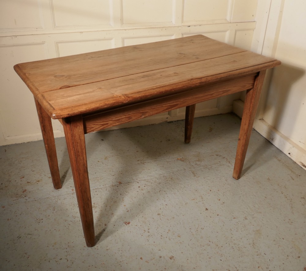 Victorian Planked Top Farmhouse Kitchen Pine Table View VII