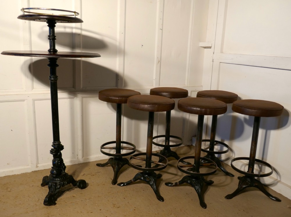 Set of 6 19th Century High Cast Iron Stools View VI