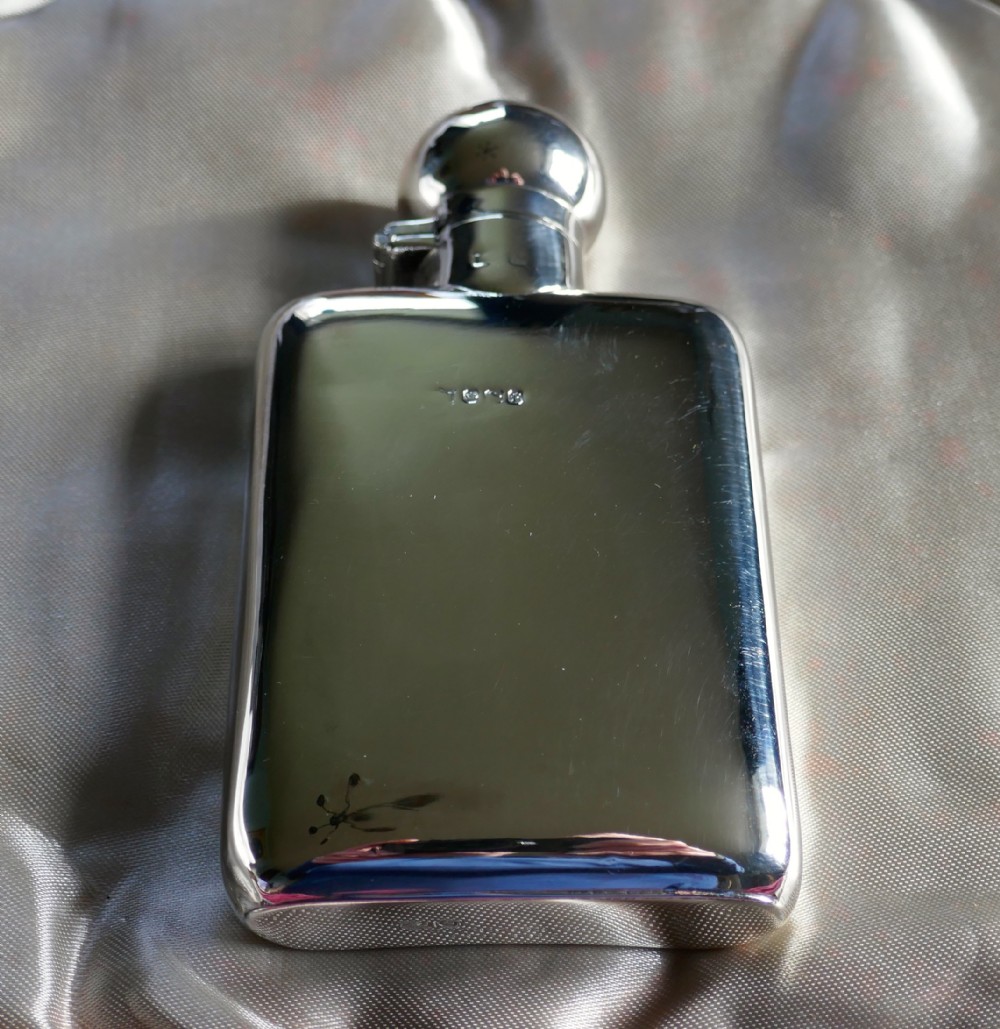 Slim Silver Hall Marked Hip Flask, William Neale Date 1911