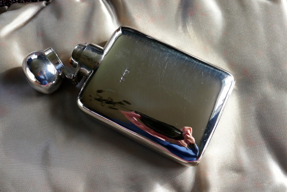 Slim Silver Hall Marked Hip Flask, William Neale Date 1911 View VI