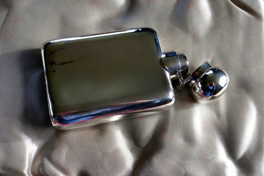 Slim Silver Hall Marked Hip Flask, William Neale Date 1911 View VII