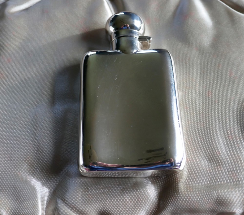 Slim Silver Hall Marked Hip Flask, William Neale Date 1911 View VIII