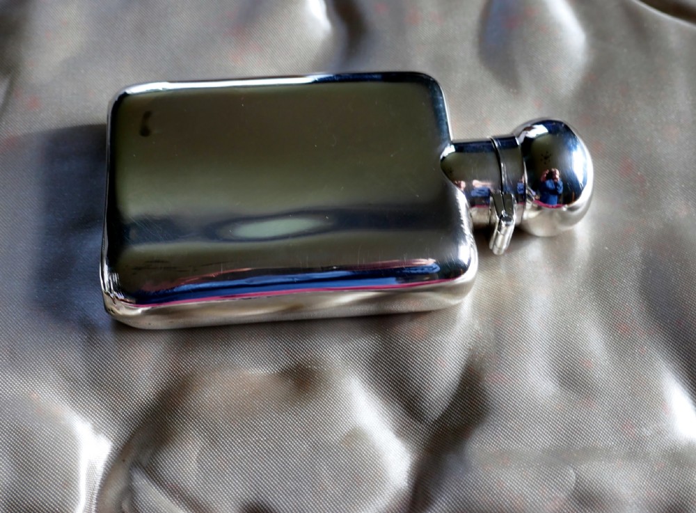 Slim Silver Hall Marked Hip Flask, William Neale Date 1911 View IX