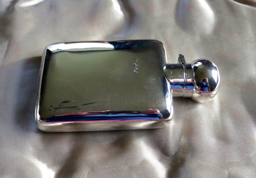 Slim Silver Hall Marked Hip Flask, William Neale Date 1911 View XI