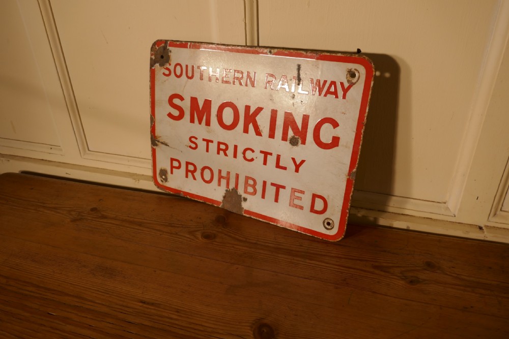 Southern Railway No Smoking Enamel Sign View III