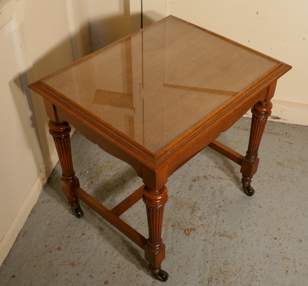 Arts and Crafts Golden Oak Low Occasional Table View III