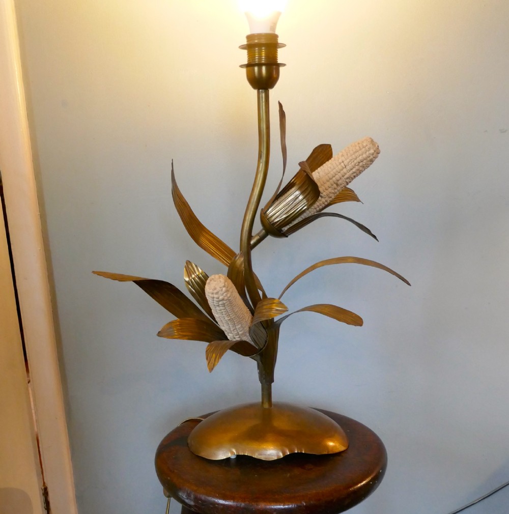 A Very Unusual French Brass and Copper Harvest Table Lamp View III