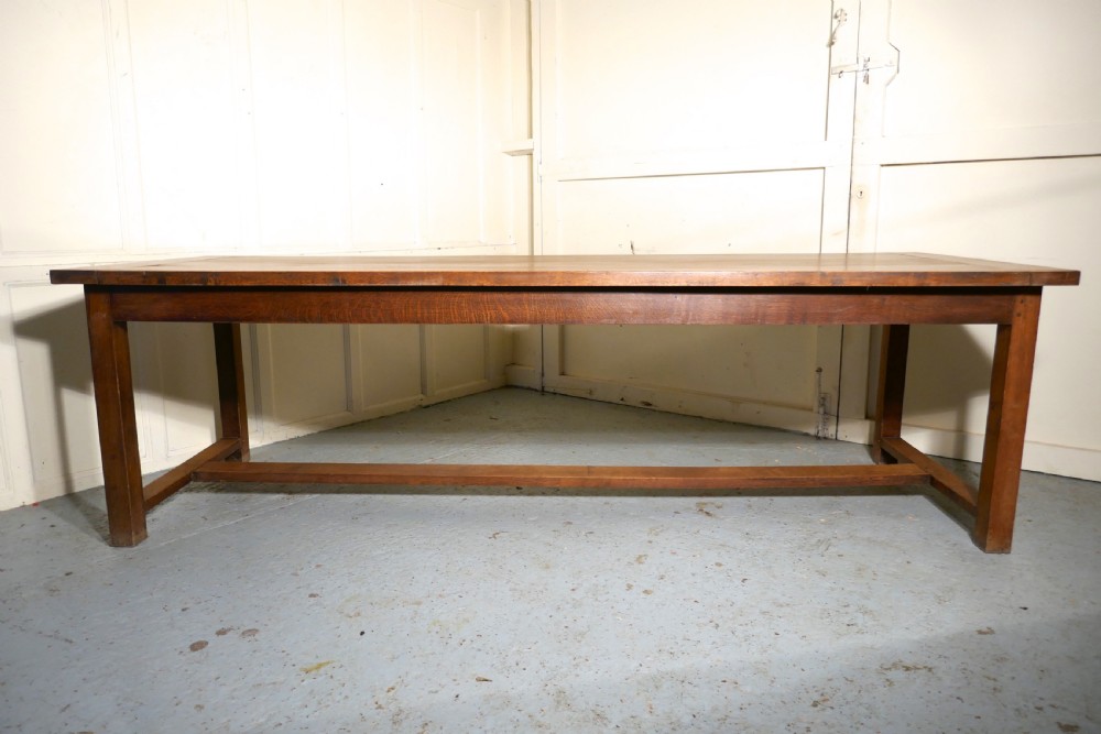 A Large 19th Century French Farmhouse Golden Oak Dining Table from Brittany View III