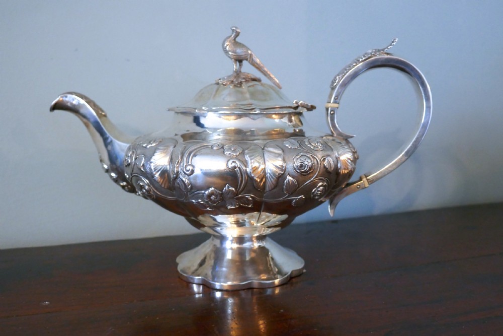 William IV Silver Four Piece Tea and Coffee Set by William Hewitt, London,1836  View IV