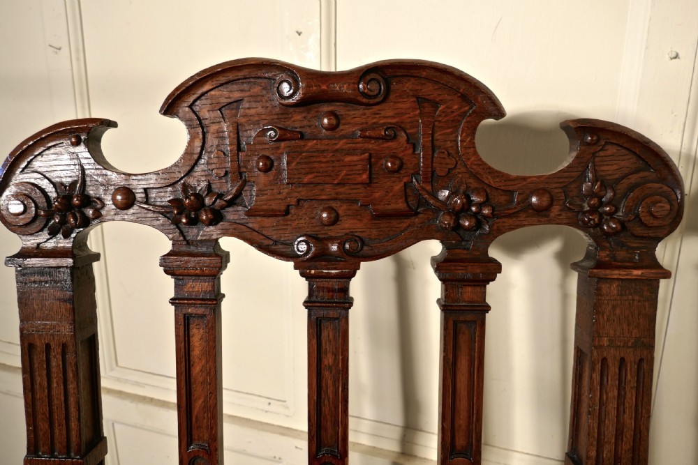 Large Oak Throne or Hall Chair by Gillow View VIII
