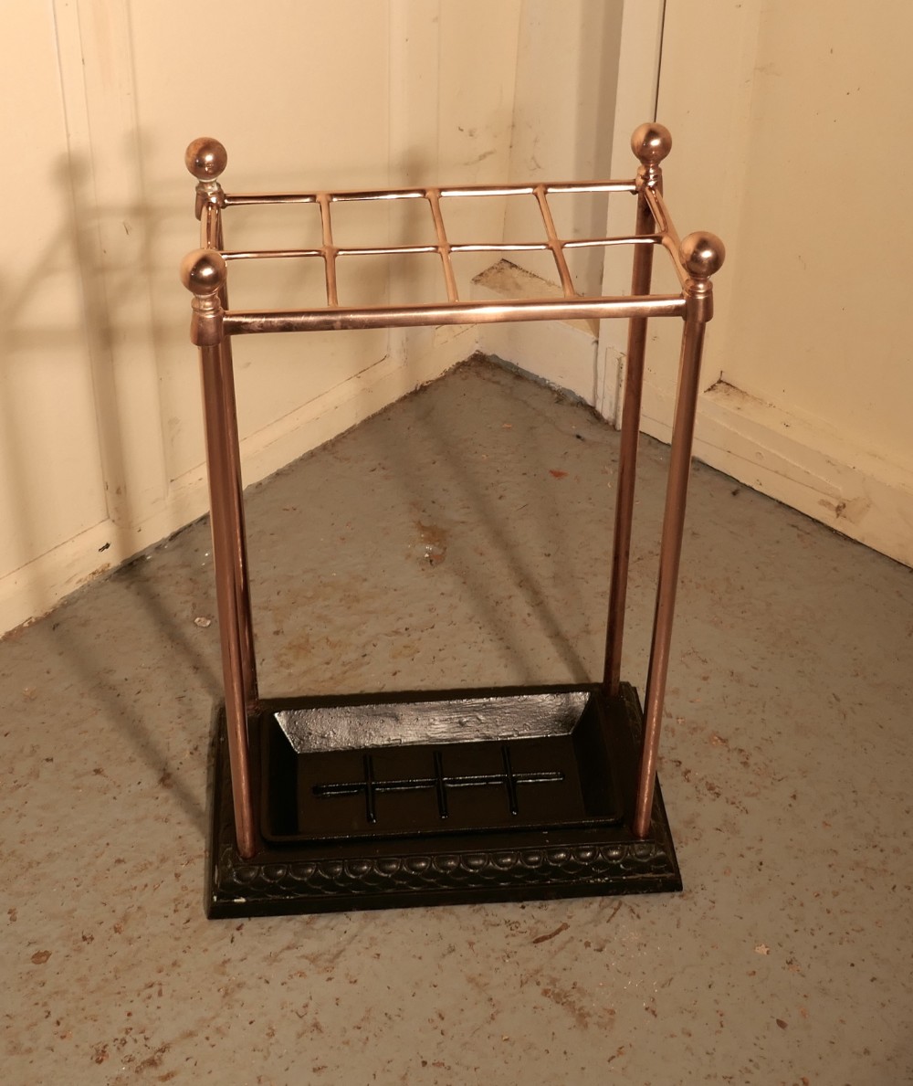 A Victorian Copper and Cast Iron Walking Stick Stand or Umbrella Stand