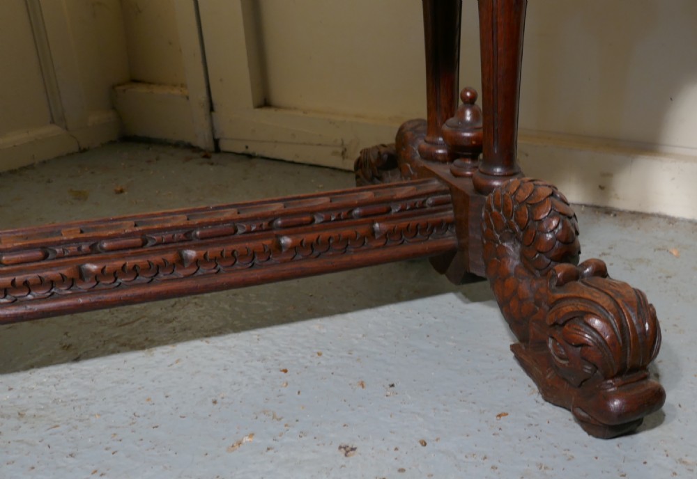 An Early 19th Century Green Man Carved Oak Hall or Centre Table View VI