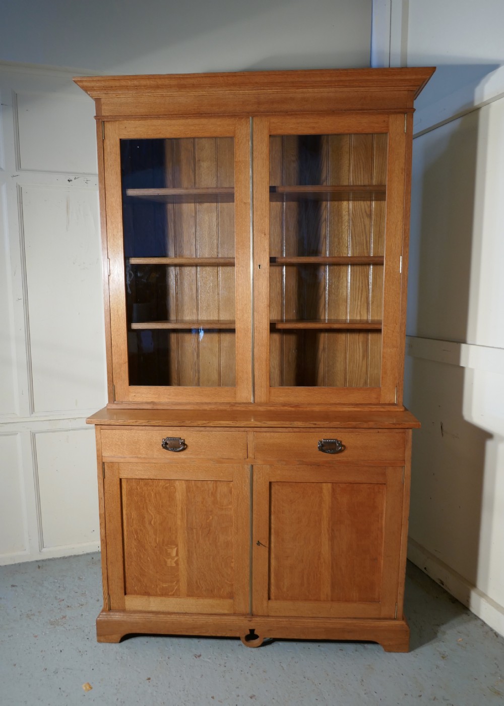 Arts and Crafts Golden Oak Bookcase by Heals  View VI