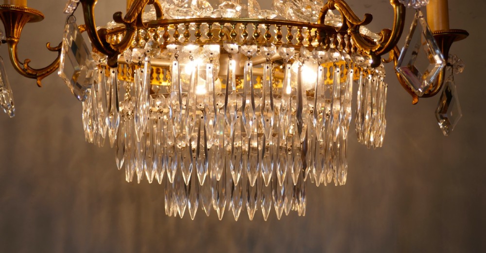 Very Large French Empire Style Tent and Waterfall Chandelier View III