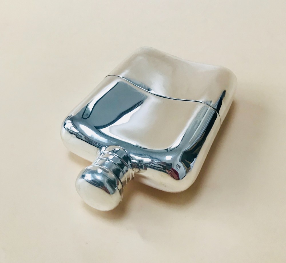 A Solid Silver Hall Marked Hip Flask and Cup 1904 View VII