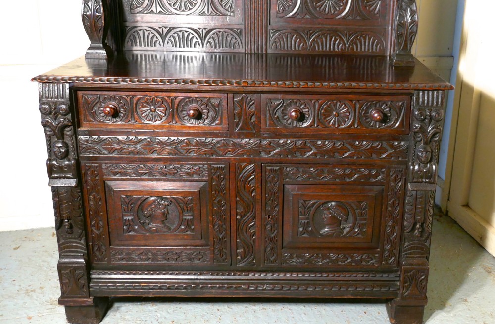 Early 18th Century Celtic Carved Oak Sideboard View II