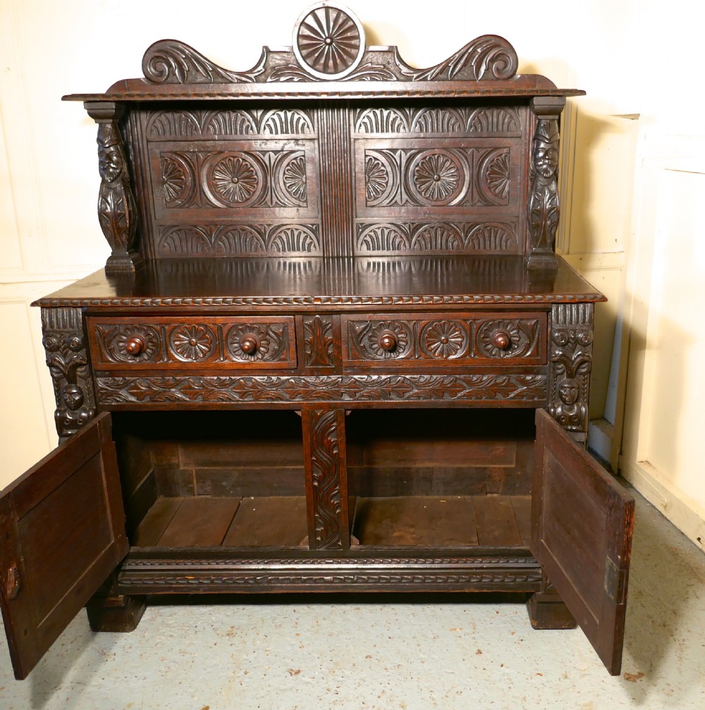 Early 18th Century Celtic Carved Oak Sideboard View III